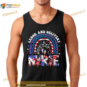 Labor And Delivery Nurse 4th Of July Rainbow Shirt
