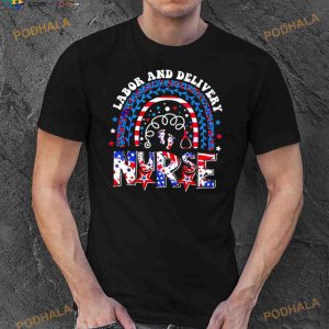 Labor And Delivery Nurse 4th Of July Rainbow Shirt 3