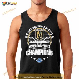 Las Vegas Golden Knights 2022 – 2023 Western Conference Champions City Skyline Shirt