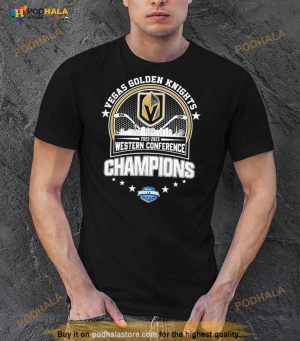 Las Vegas Golden Knights 2022 – 2023 Western Conference Champions City Skyline Shirt