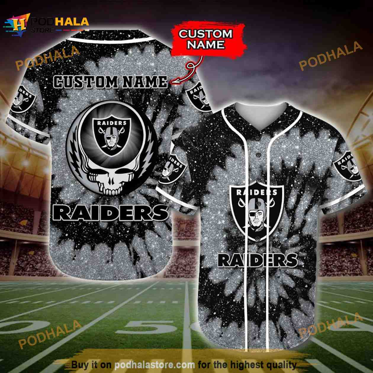Oakland Raiders NFL Custom Name And Number Baseball Jersey Shirt For Fans