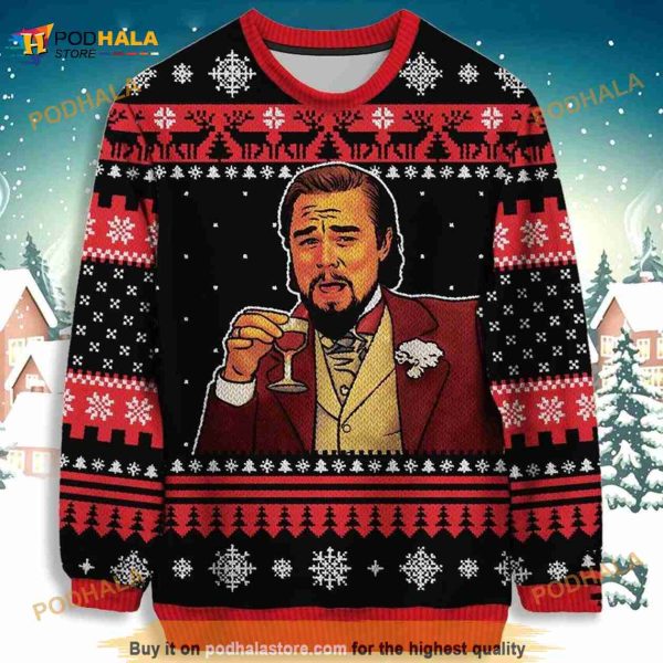 Laughing Leo Woolen Christmas Leonardo Dicaprio 3D Sweater