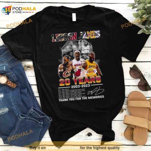 Lebron James 20 Years 2003 2023 Champions Signature Thank You Shirt 2