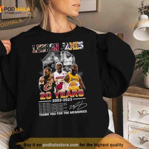 Lebron James 20 Years 2003 2023 Champions Thank You For The Memories Shirt
