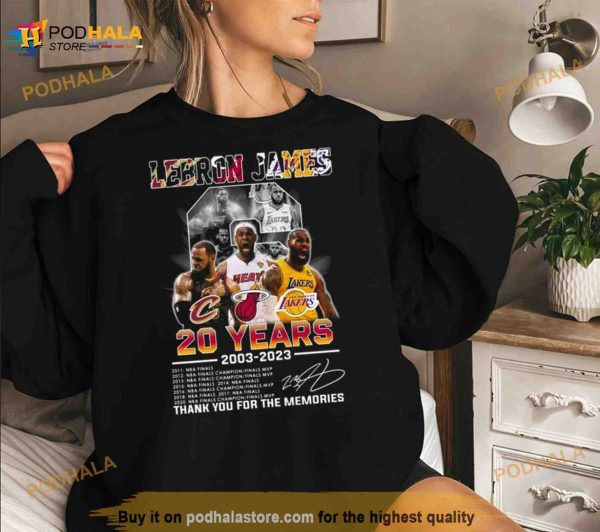 Lebron James 20 Years 2003 2023 Champions Thank You For The Memories Shirt
