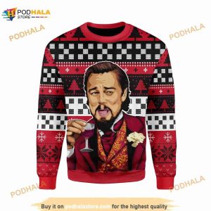 Leo Dicaprio Laughing Funny Meme 3D Ugly Christmas Sweater