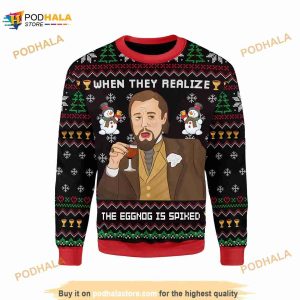 Leo Laughing Meme Dicardo 3D Ugly Christmas Sweater