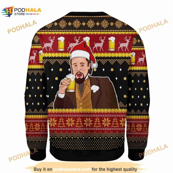 Leo Laughing Meme Wool Ugly Knitted Christmas Sweater