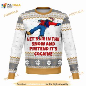 Lets Lie In The Snow And Pretend Dank Ugly Christmas Sweater, Funny Xmas Gifts