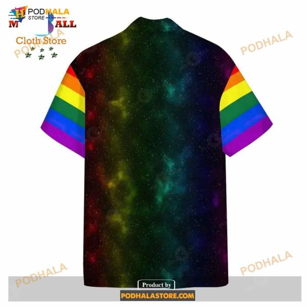 LGBT Astronaut LGBT Rainbow Flag Galaxy Aloha Funny Hawaiian Shirt
