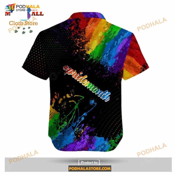 LGBT Love Is Love Pride Month Rainbow Watercolor Black Funny Hawaiian Shirt
