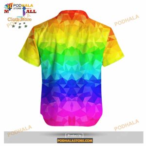 Lgbt Pride Rainbow Polygonal American Flag Inside Funny Hawaiian Shirt 3