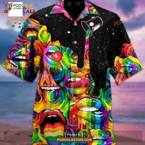 Lgbt Rainbow Color Mouths Candy Graphic Design Funny Hawaiian Shirt 1