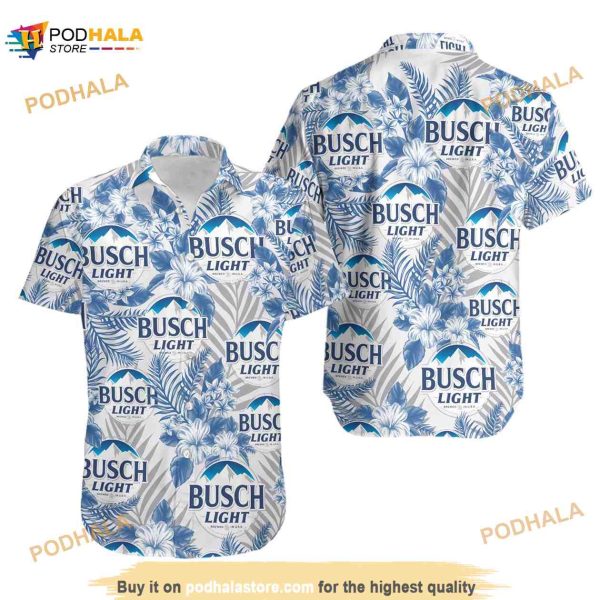 Light Beer Unisex Funny Hawaiian Shirt, Busch Latte Beer Button Up Shirt