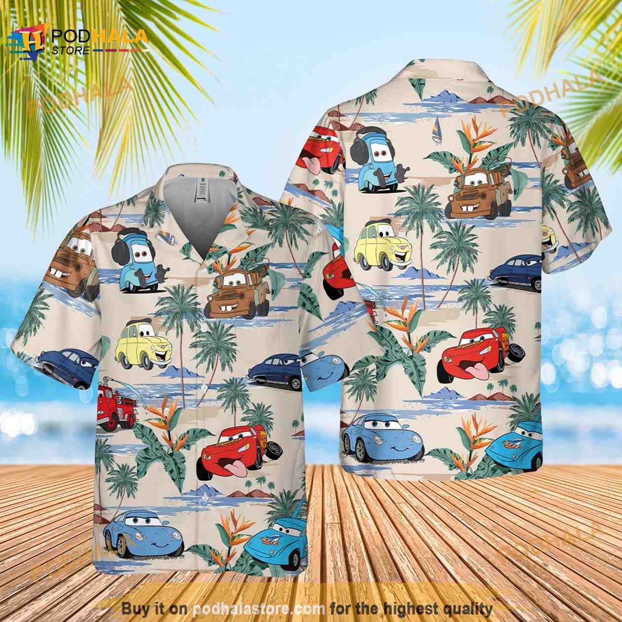 Lightning Mcqueen Doc Hudson Summer Funny Hawaiian Shirt Lightning Mcqueen Doc Hudson Summer Funny Hawaiian Shirt