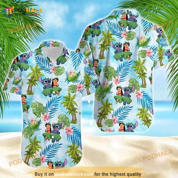 Lilo Stitch Disney Hawaiian Shirt, Lilo Stitch Summer Tropical Aloha Shirt