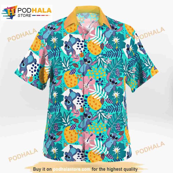 Lilo Stitch Tropical Beach 3D Funny Hawaiian Shirt