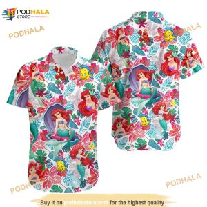Little Mermaid Disney Hawaiian Shirt, Ariel Aloha Shirt