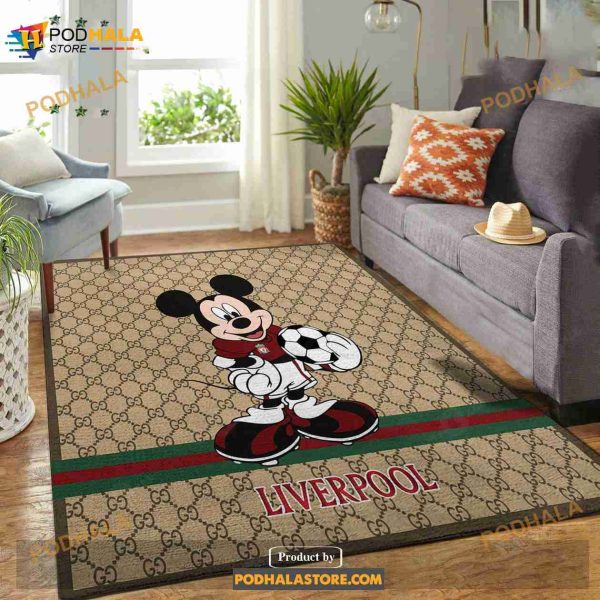 Liverpool X Gucci Mickey Area Rug Living Room Rug Home Us Decor  Indoor Outdoor Rugs