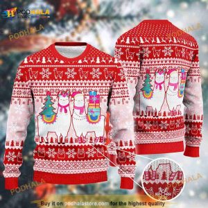 Llama Cute Alpaca Xmas 3D Funny Ugly Sweater, Llama Xmas Gifts