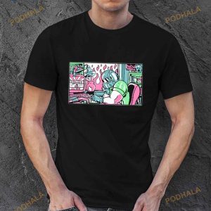Lofi Rip & Tear Radio Doom 80s Anime Metal Face Shirt