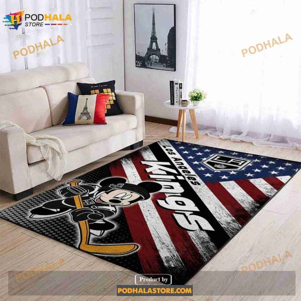Los Angeles Kings Nhl Team Logo Mickey Us Gift Home Decor Rectangle Area Rug