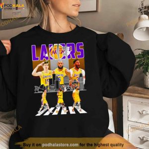 Los Angeles Lakers Austin Reaves Lebron James And Anthony Davis Abbey Road Signatures Shirt