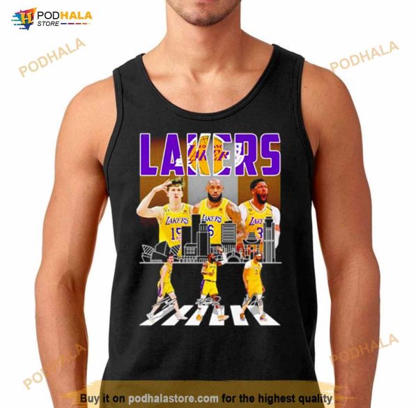Los Angeles Lakers Austin Reaves Lebron James And Anthony Davis Abbey Road Signatures Shirt