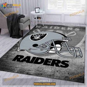 Los Angeles Raiders Helmet NFL Football Team Area Rug For Gift Bedroom Rug