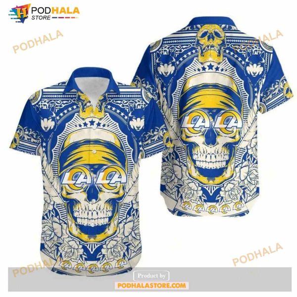 Los Angeles Rams Skull NFL Gift For Fan Hawaii Shirt Summer Collection