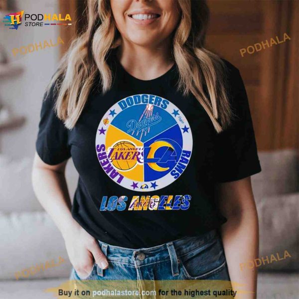 Los Angeles Team Sport Los Angeles Dodgers Los Angeles Lakers And Los Angeles Rams 2023 Shirt