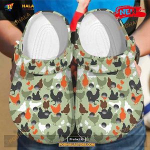 Love Chicken Camo Pattern Crocs Classic Clog Shoes