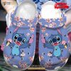 Lovely Stitch With Flower Cute Kids Purple Crocs Classic Clog Shoes
