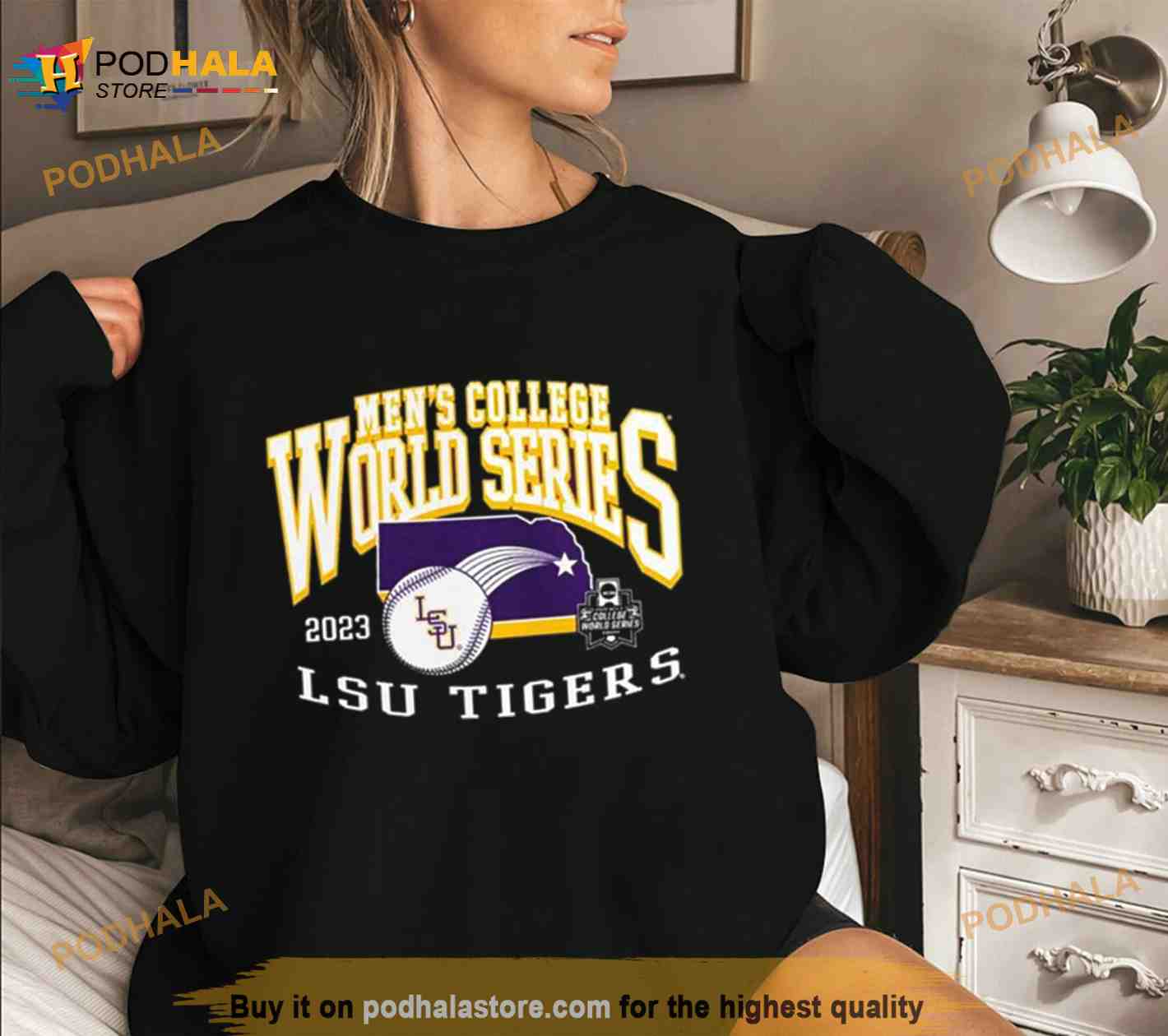 LSU Tigers baseball 2023 Men's College World Series logo shirt