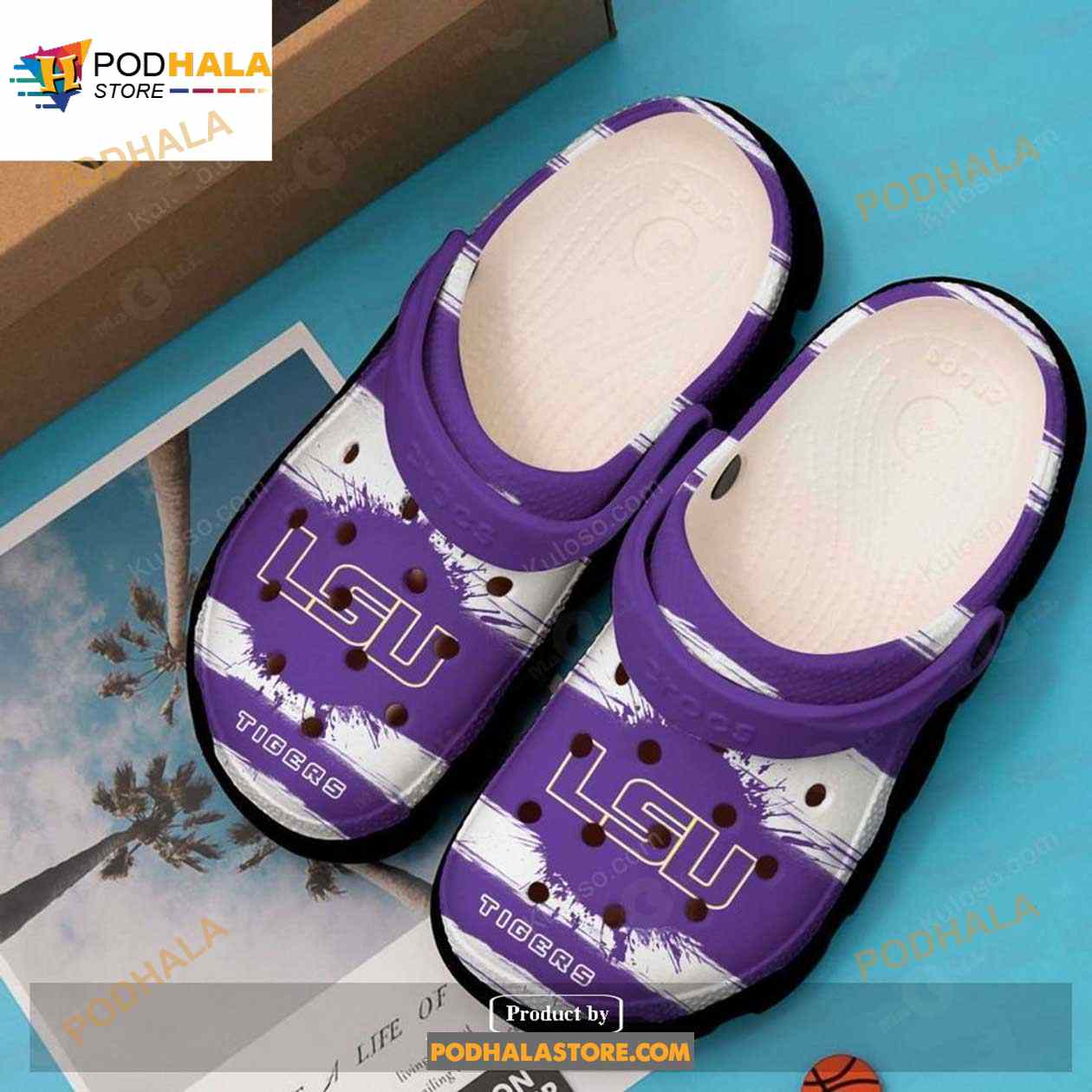 Lsu Tigers Pattern Crocs Clogs - Tagotee