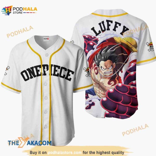Luffy Gear 4 One Piece Anime 3D Baseball Jersey Shirt