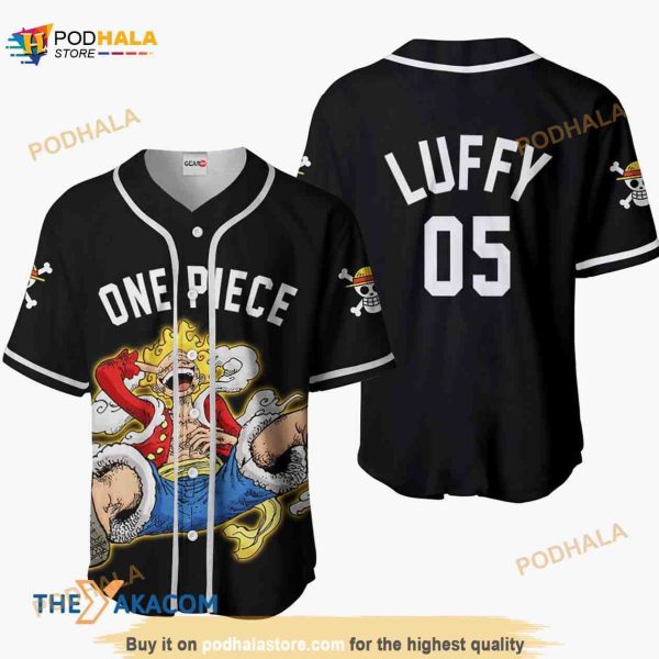 Luffy Gear 5 One Piece Anime Sport Style 3D Baseball Jersey Shirt