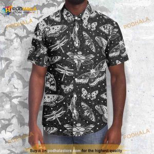 Luna Creatures 3D Hawaiian Shirt, Goth Button Up Shirt, Dark Magic Clothing