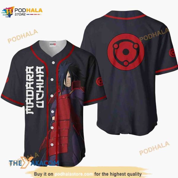 Madara Uchiha Naruto Anime 3D Baseball Jersey Shirt