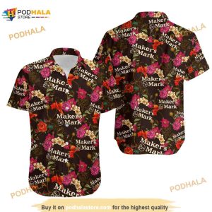 Makers Mark Bourbon Whiskey Funny Hawaiian Shirt, Makers Mark Bourbon Aloha Shirt