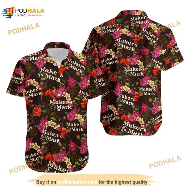 Makers Mark Bourbon Whiskey Funny Hawaiian Shirt, Makers Mark Bourbon Aloha Shirt