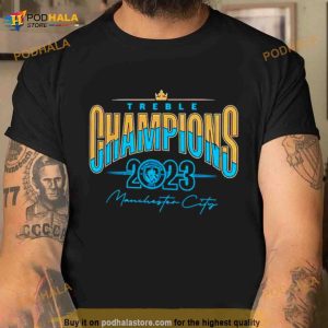 Manchester City 2022 23 Treble Champions T Shirt 3