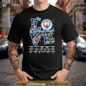 Manchester City Love My Is On That Count 2023 Signatures Shirt 2