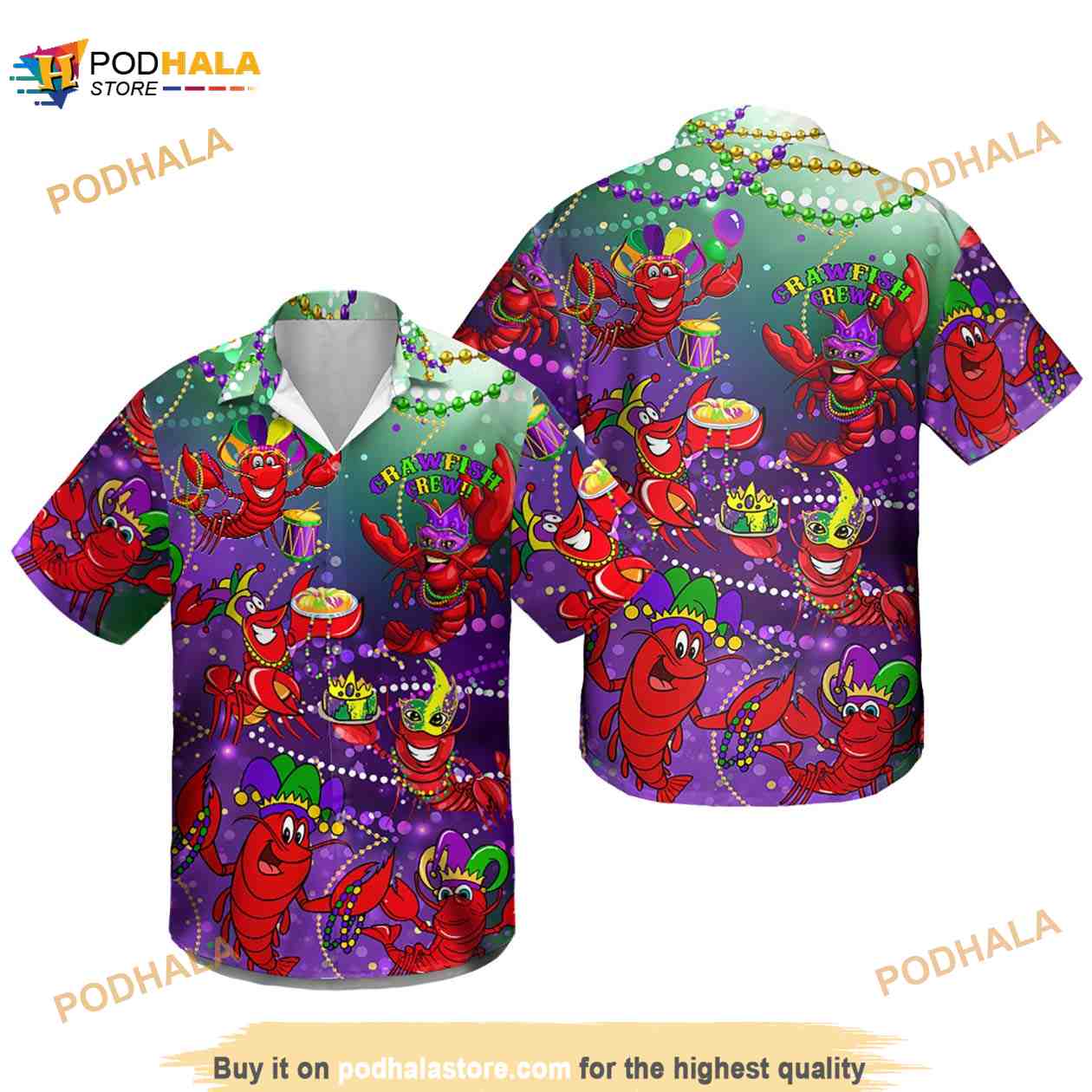 Mardi Gras Girl Short Sleeve Hawaiian Shirt For Men And Women