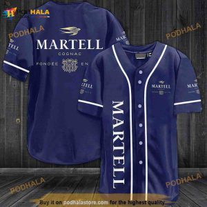 Martell Cognac All Over Print Unisex 3D Baseball Jersey - Navy