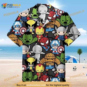 Marvel Avengers Hawaiian Shirt, Super Hero Hawaii Shirt, Summer Vacation Gift
