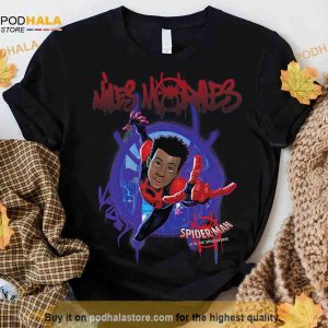 Marvel Spider-Man Spiderverse Miles Morales Splat Shirt, Disney Birthday Gifts