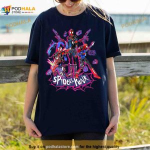Marvel Spiderman Spider Punk Shirt Miles Morales Gwen Across The Spider verse 2