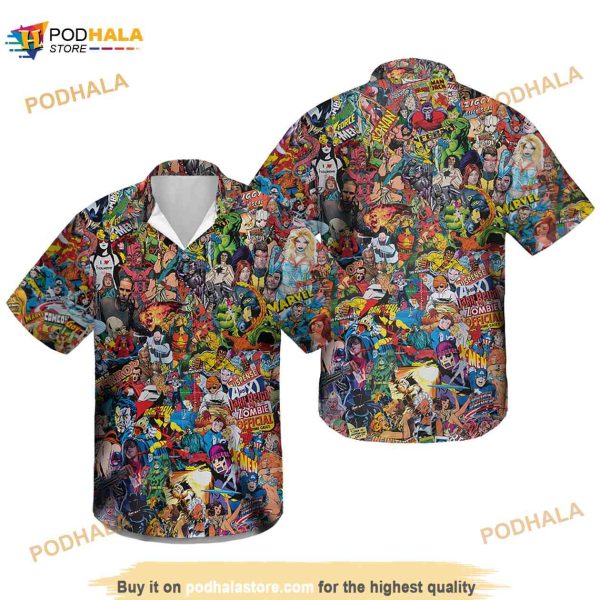 Marvell 1000 Heroes Disney Hawaiian Shirt, Summer Vacation Disney Aloha Shirt