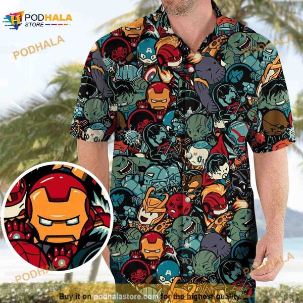 Marvelous Marvel Hawaiian Shirt, Superhero Button Up Shirt
